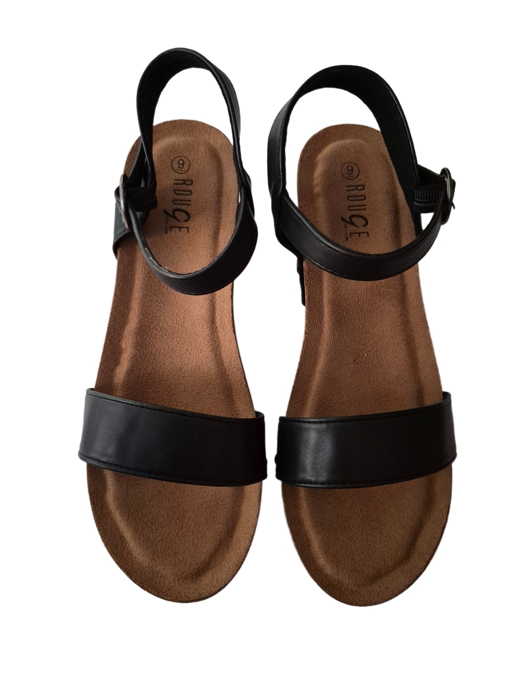 Rouge Helium Black Women's Ankle-Strap Comfort Sandals